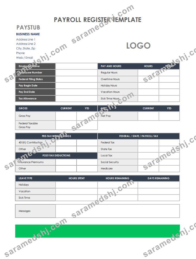 Payroll Register Template